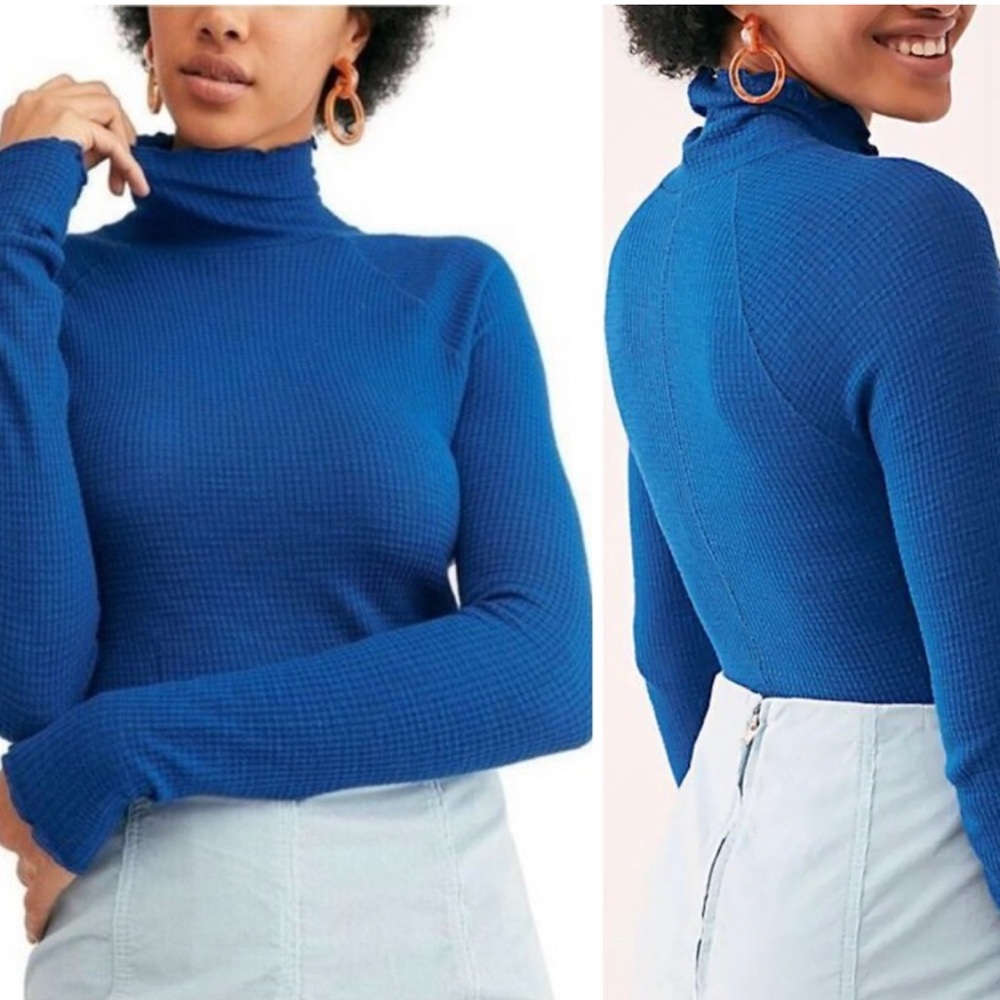Free People Lettuce Hemline High Beck Top